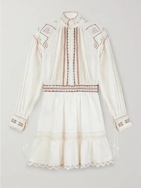 Etro Embroidered Long-Sleeve Dress Size 44IT NWT